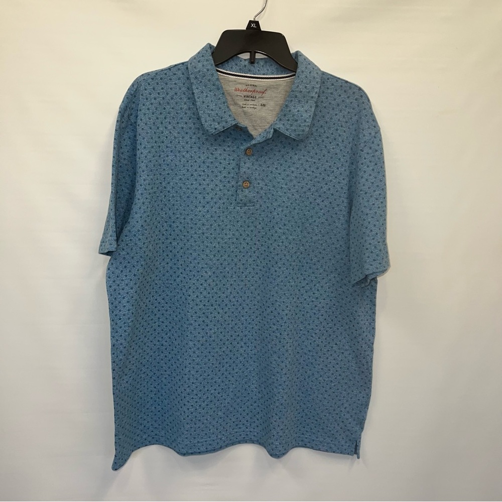 Weatherproof Polo Shirt Adult Extra Large Blue Short Sleeve Cotton Blend Mens